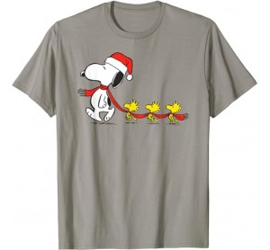 Peanuts Snoopy and Woodstock Holiday Short Sleeve T-Shirt